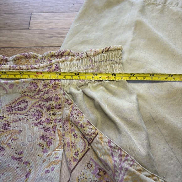 Sundance Ashanti Pants Womens 12 Tan‎ Pink Floral Drawstring Boho Chic Artsy - Picture 6 of 11